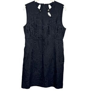 Milly Dress Womens 10 Black Sleeveless Wool Blend Textured Jacquard Keyhole USA
